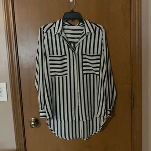 Long sleeve sheer button up top